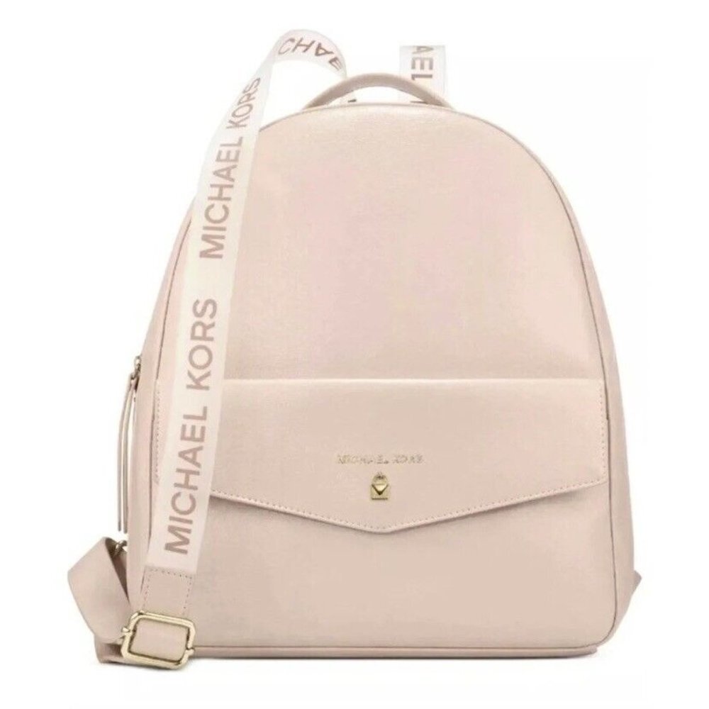 Michael Kors Backpack Bookbag Rose Beige Holdall Faux Leather Handbag Purse NEW - Picture 10 of 10